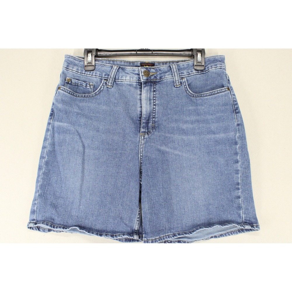 Lee Denim Shorts Womens 10 Blue Cotton Mid Rise Classic Casual Preppy Minimalist